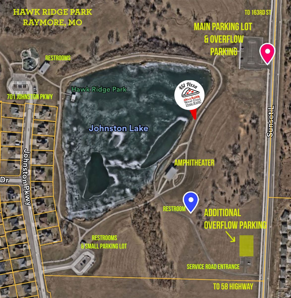 Map of Hawk Ridge Park parking and amphitheater